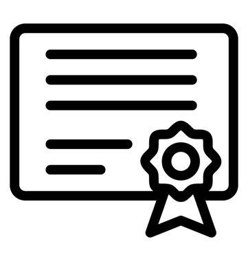  Sertifika simge vektör, çizgi vektör 