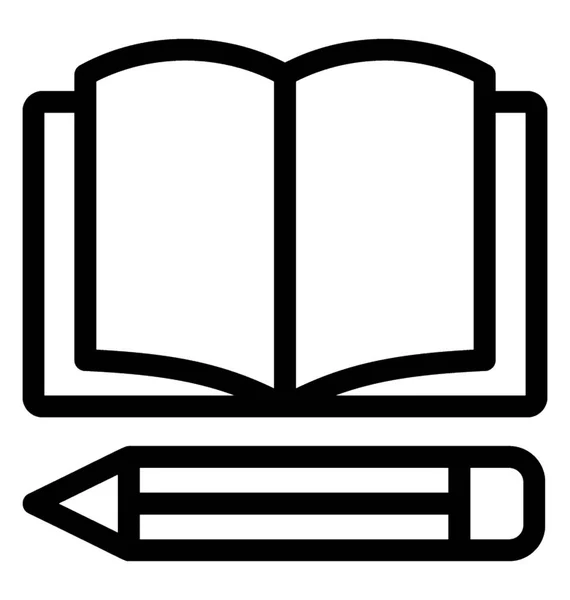 Arbeitsbuch Icon Vektor Buch Schreiben — Stockvektor