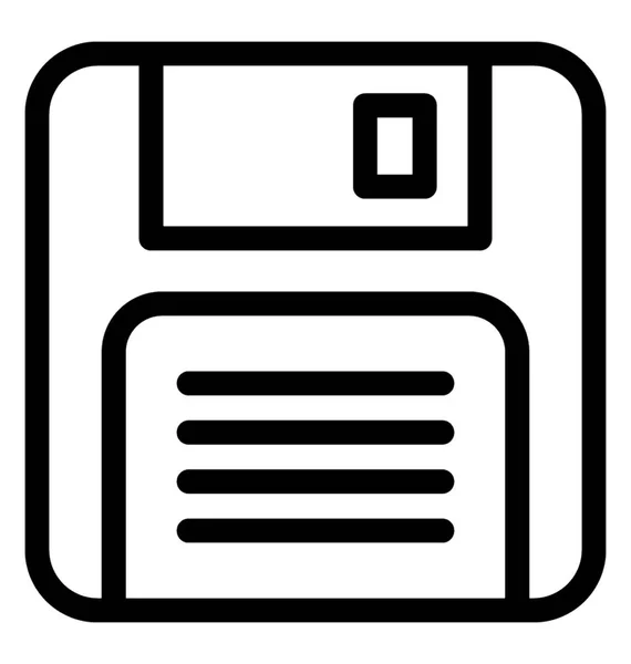 Lijn Diskette Pictogram Vector — Stockvector