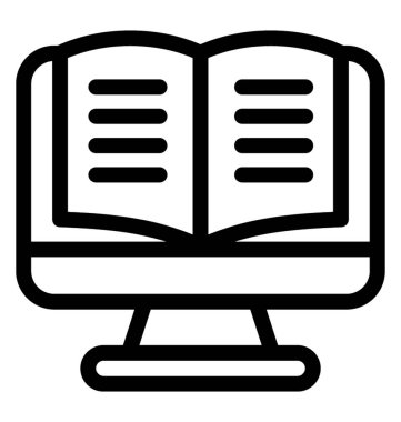 Açık kitap simge vektör, kitap yazma 