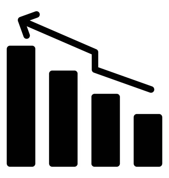 Sloupcový Graf Ikona Vektor Analýzu Zisku — Stockový vektor