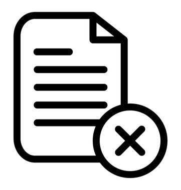 satırı Sil belge simge vektör