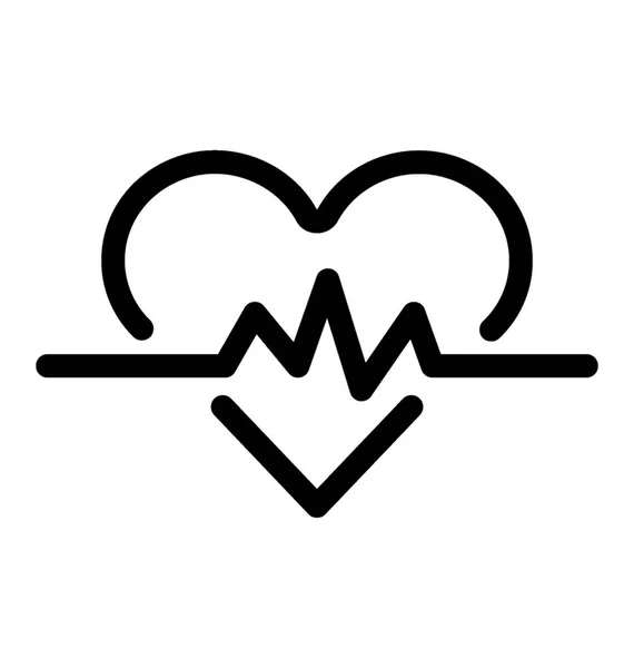Kalp Atışı Çizgi Simge Vektör — Stok Vektör