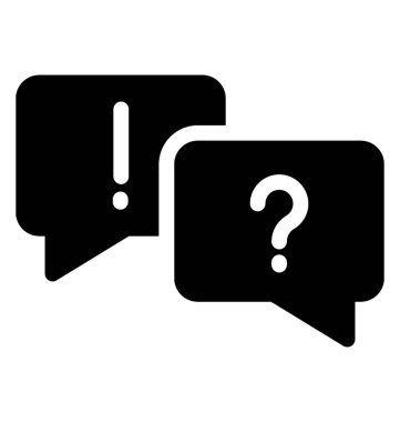 Glif iletişim karışıklık simge vektör