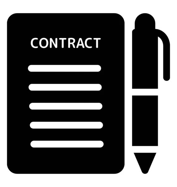 Solid Icon Contract — Stock Vector