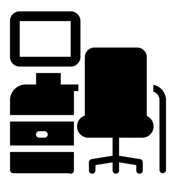 Icono Oficina Diseño Sólido — Archivo Imágenes Vectoriales