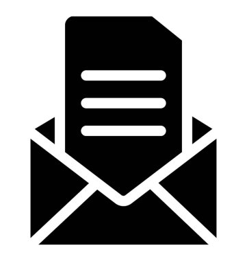 İş belge katı simgesi, açılan e-posta