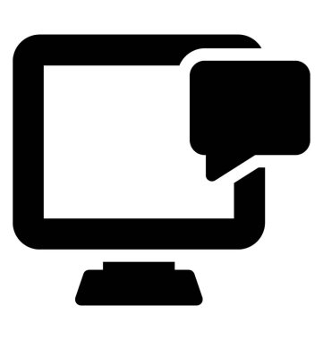 Çevrimiçi iletişim katı vektör, bilgisayar e-posta, online mesaj