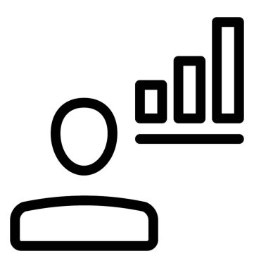 İşadamı simgeyle grafik, çubuk grafik