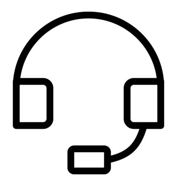 Kulaklık mikrofon, kulaklık simge vektör ile