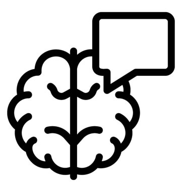 Beyin ileti simge vektör çizgi stili