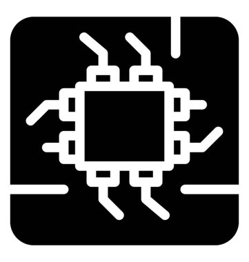 Mikroişlemci simge, simge vektör 