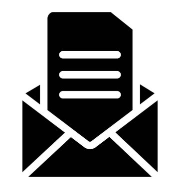 İş belge katı simgesi, açılan e-posta 