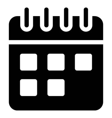 Takvim simge vektör, glif stil vektör 