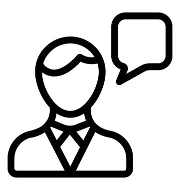 Adam konuşan simge çizgi vektör