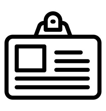 Kimlik kartı simgesi çizgi vektör, kimlik kartı