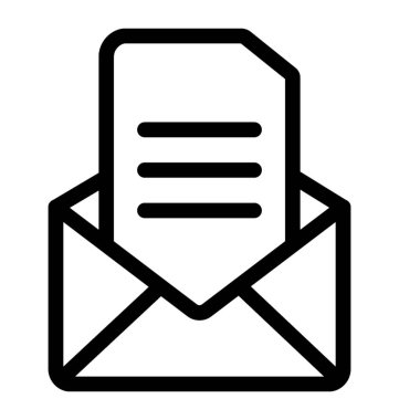 İş belge satırı simgesi, açılan e-posta 