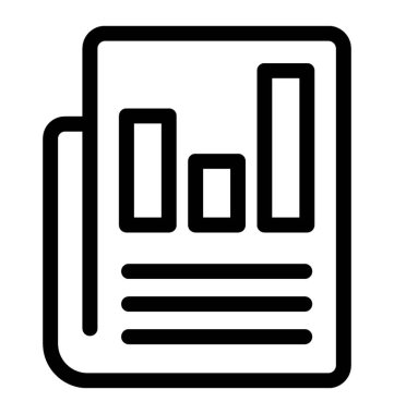 İş rapor simgesi, çizgi vektör