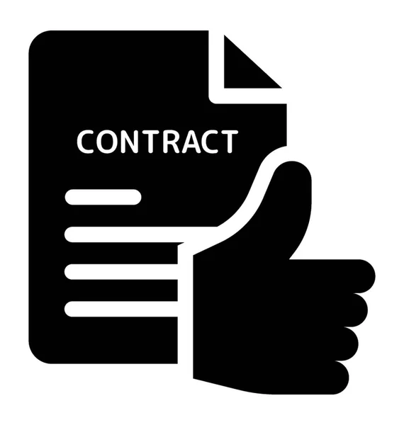 Solide Pictogram Van Contract — Stockvector