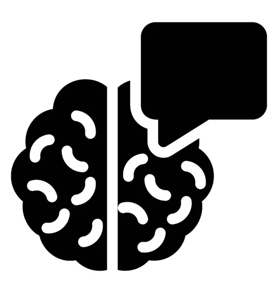 Icono Mensaje Cerebral Vector Estilo Glifo — Vector de stock