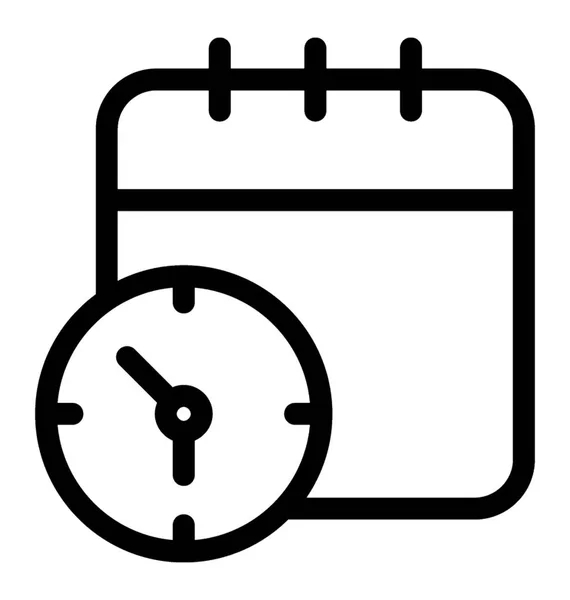 Línea Evento Calendario Icono Vector — Vector de stock