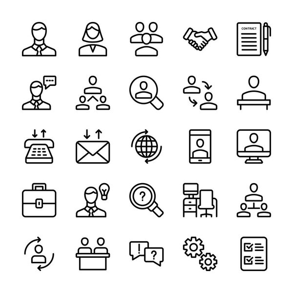 If you are looking for any business related icons, don't go anywhere here are some amazing visuals of meeting, workplace, line icons pack to meet your business needs. Hold this set and use in related department. 