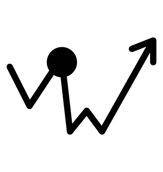Glifo Negocio Crecimiento Icono Vector — Vector de stock