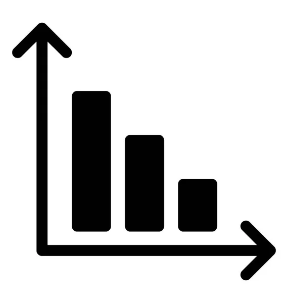 Ícone Gráfico Barra Sólida — Vetor de Stock