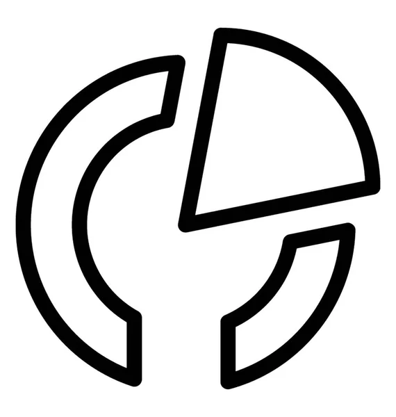 Pie Diagramă Icon Vector — Vector de stoc