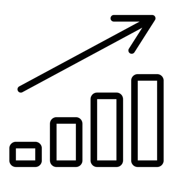 Ícone Gráfico Negócios Linha — Vetor de Stock