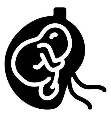 Embriyo simge vektör katı tasarım, yeni doğan bebek