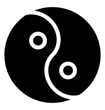 Yin yang simgesi simge vektör