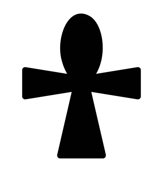 Christian Cross Icon Solid Vector — Stock Vector