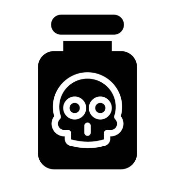 Glif vektör zehir simgesi