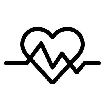 satır kalp atışı simge vektör içinde içini kaplamak çizmek