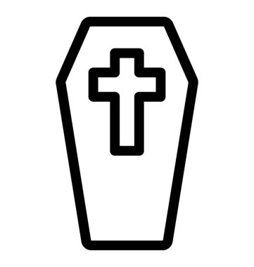 Tabut simgesi çizgi vektör