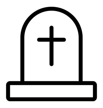 Çizgi vektör mezar simgesi