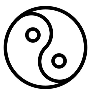 Yin yang simgesi çizgi vektör