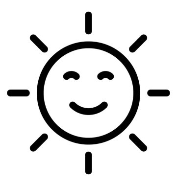 Çizgi vektör güneş simgesi 