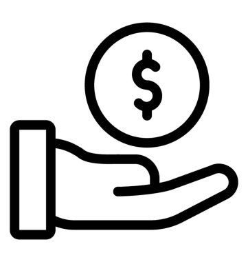 Çizgi vektör yatırım simgesi 