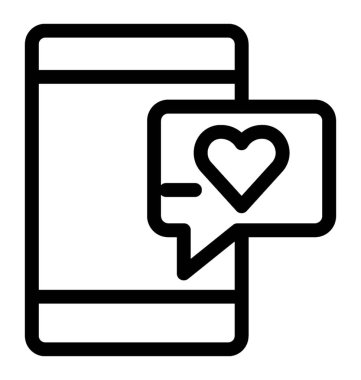 Aşk ileti simgesi çizgi vektör