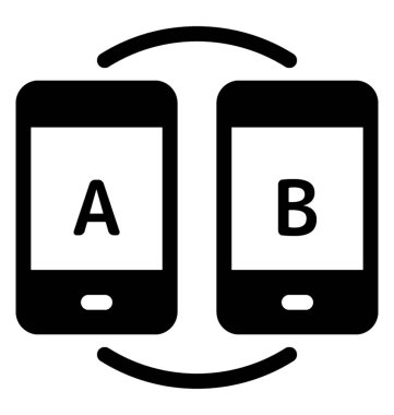 A / b testi app simgesi glif vektörde