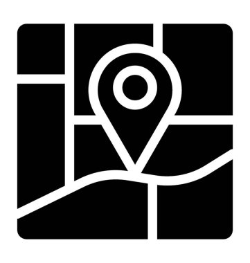 Katı vektör harita navigasyon simgesinin