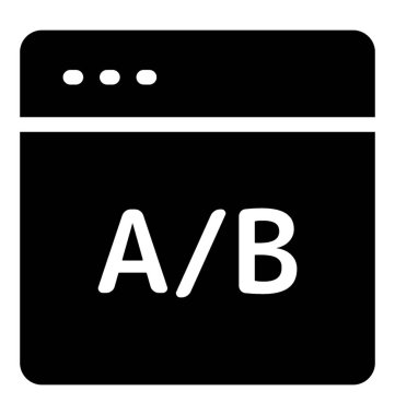 A / b testi web simgesi glif vektörde