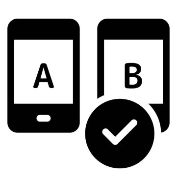 Glif vektör doğrulanmış test simgesi