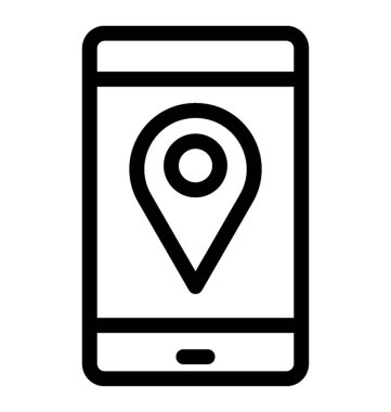 Mobil konum simgesi çizgi vektör
