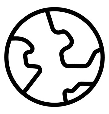 Earth simgesini çizgi vektör