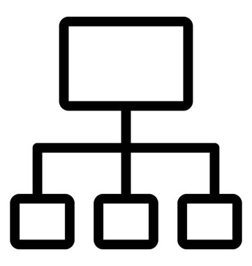 İş hiyerarşisi simgesi çizgi vektör