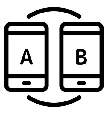 A / b testi app simgesi satır vektörde