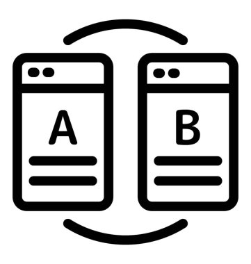 A / b testi app simgesi satır vektörde